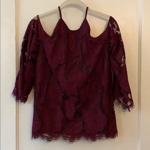 Romantic, lacy, cold shoulder top!